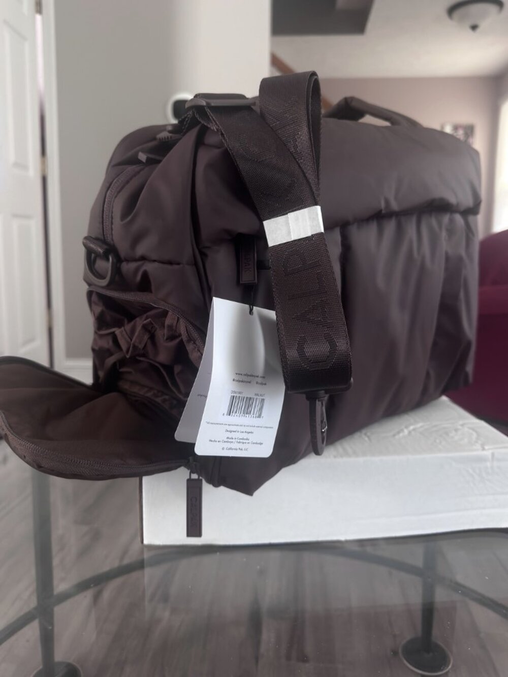 NWT CALPAK Luka Duffel Walnut Weekender Travel Gym Bag Shoe Compartment - Picture 3 of 13
